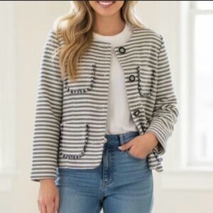 Tommy Hilfiger Blue and White Striped Blazer